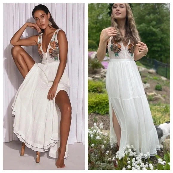 Lulus | Dresses | Nwot Lulus Tickets To Paradise White Embroidered Maxi  Dress | Poshmark